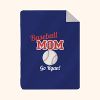 Custom Photo & Name Blanket: Baseball Mom Design