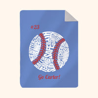 Custom Photo & Name Blanket: Baseball Fan Design