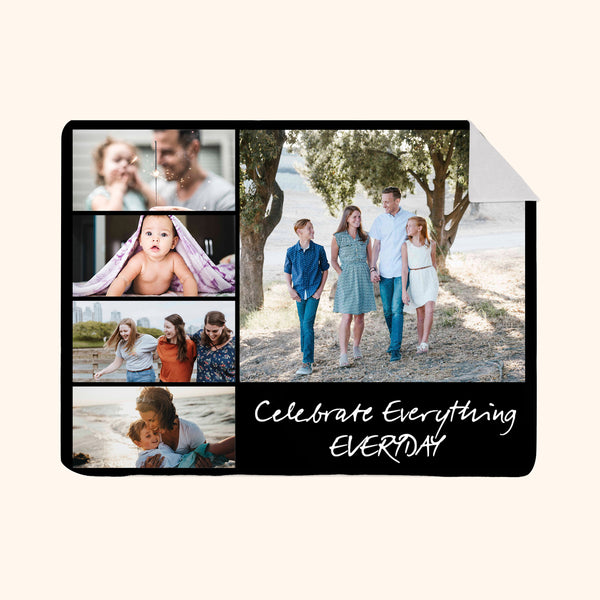 Custom Photo & Name Blanket: Celebrate Everything Midnight Design