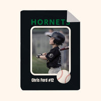 Custom Photo & Name Blanket: Collectible Baseball Card Design