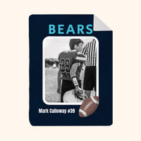 Custom Photo & Name Blanket: Collectible Football Card Design
