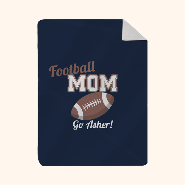 Custom Photo & Name Blanket: Football Mom Design
