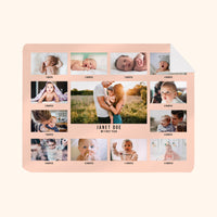 Customized Blanket: Babys First Year Pink Design