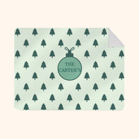 Custom Photo & Name Blanket: Holiday Pine Design