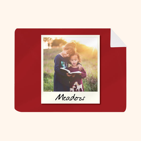 Customized Blanket: Family Photo Red Design