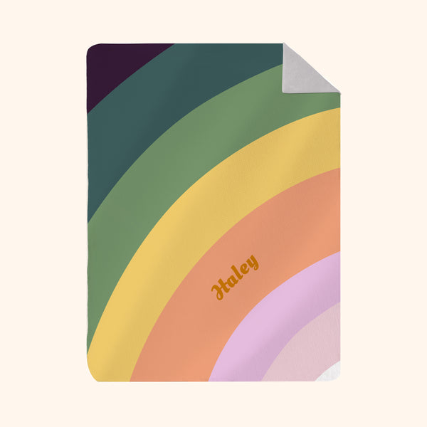 Custom Photo & Name Blanket: Rainbow Cheer Design