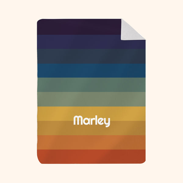 Custom Photo & Name Blanket: Rainbow Spectrum Design
