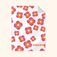 Custom Photo & Name Blanket: Groovy Floral Design