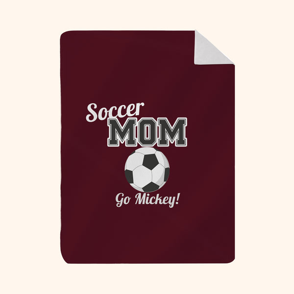 Custom Photo & Name Blanket: Soccer Mom Design