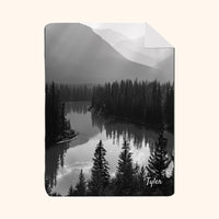 Custom Photo & Name Blanket: Calm River Design