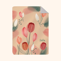 Custom Photo & Name Blanket: Watercolor Flora Design